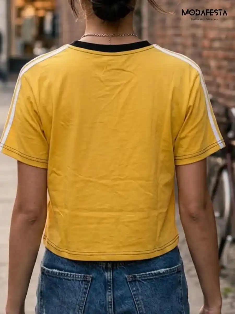 ModaFesta -elegant-doremon-graphic-t-shirt-yellow