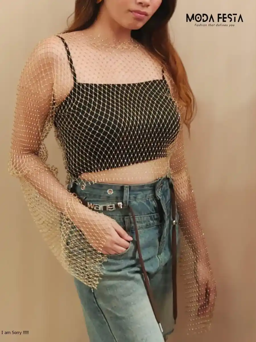 Crystal Fishnet Top
