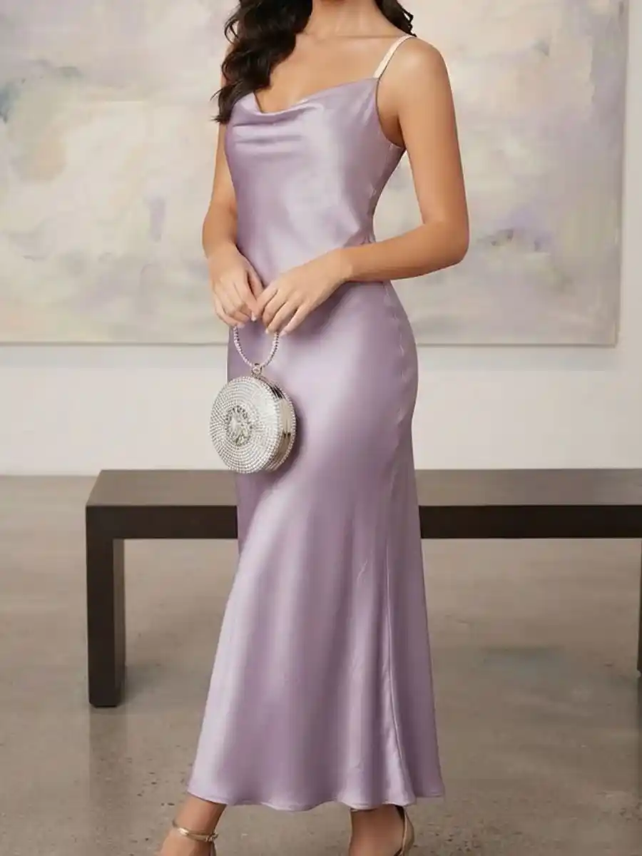 ModaFesta -lavender-satin-cowl-neck-slip-midi-dress