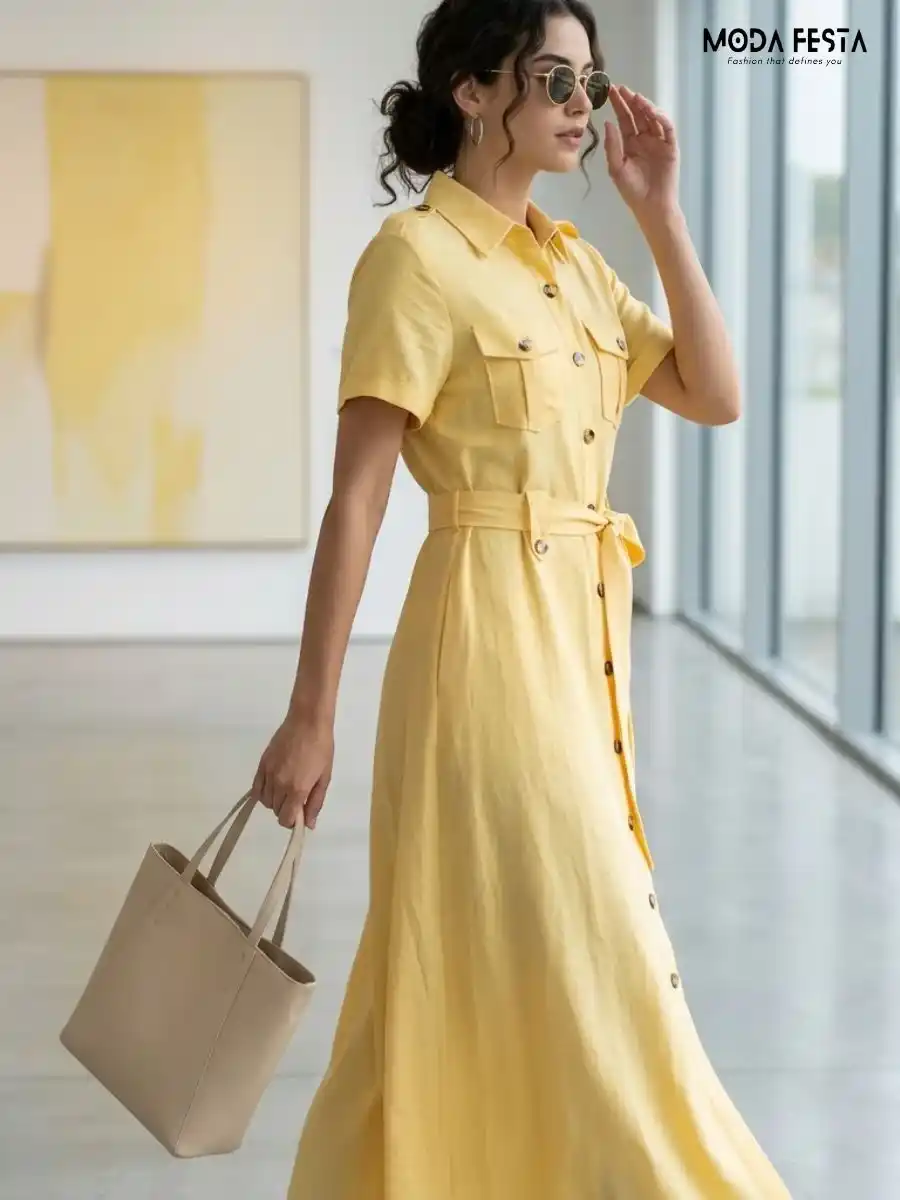 ModaFesta -yellow-breeze-shirt-maxi-dress