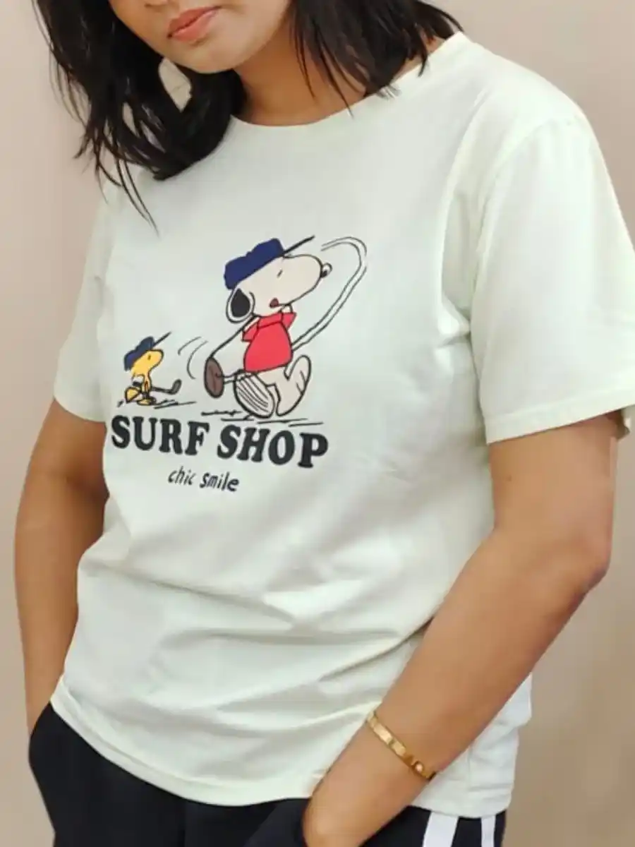 ModaFesta -elegant-snoopy-print-t-shirt-green