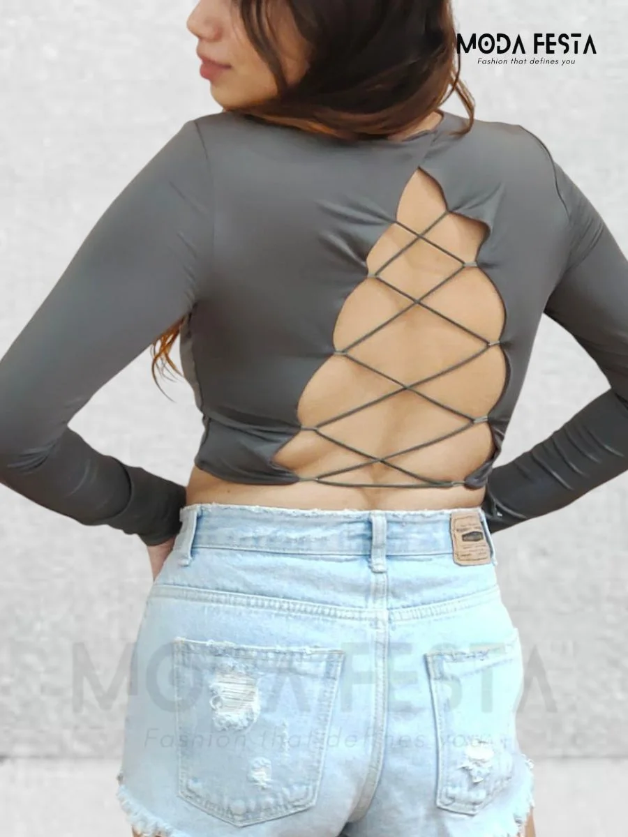 ModaFesta - luxury-backless-crop-top-grey