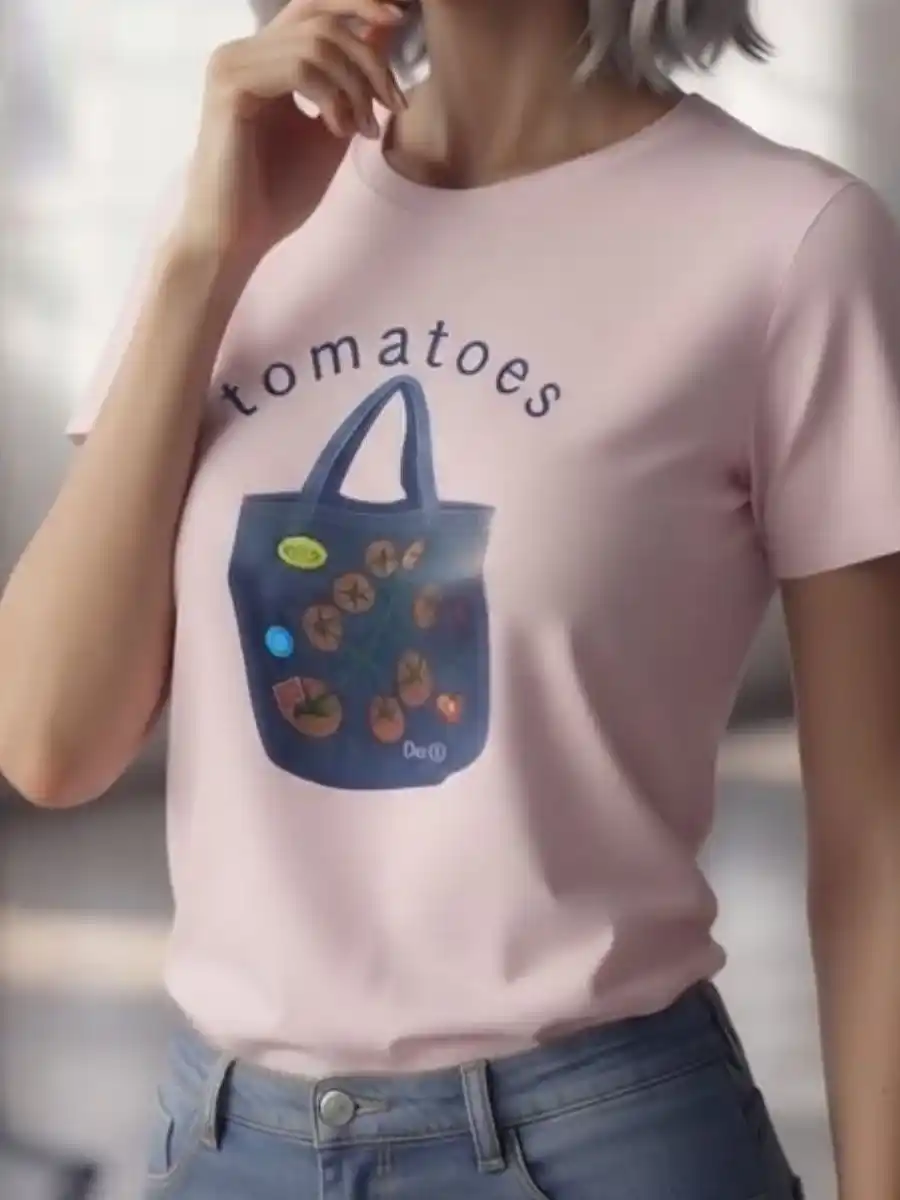 ModaFesta -womens-pink-tomatoes-graphic-t-shirt