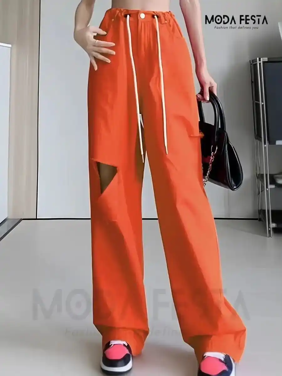 ModaFesta - orange-ripped-denim