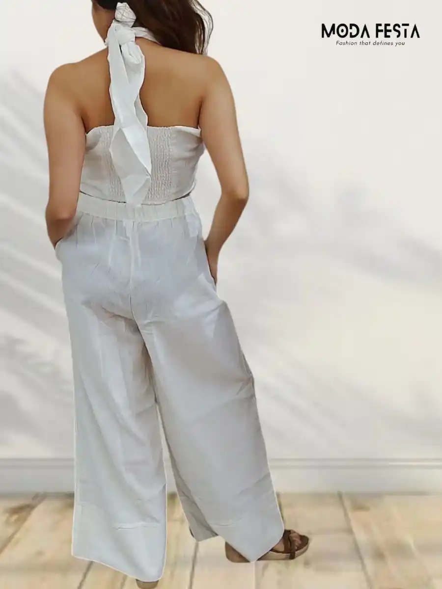 ModaFesta -elegant-style-white-linen-coord-set