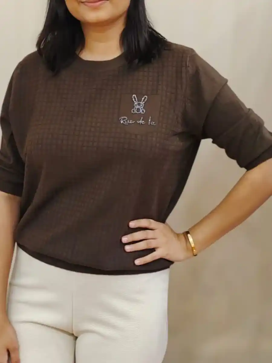 ModaFesta -elegant-trendy-knit-top-brown