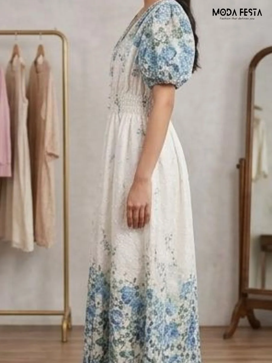 ModaFesta -chikan-dress-printed--light-blue