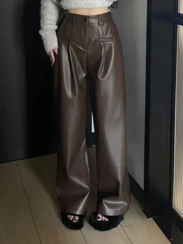 Brown Leather Pant