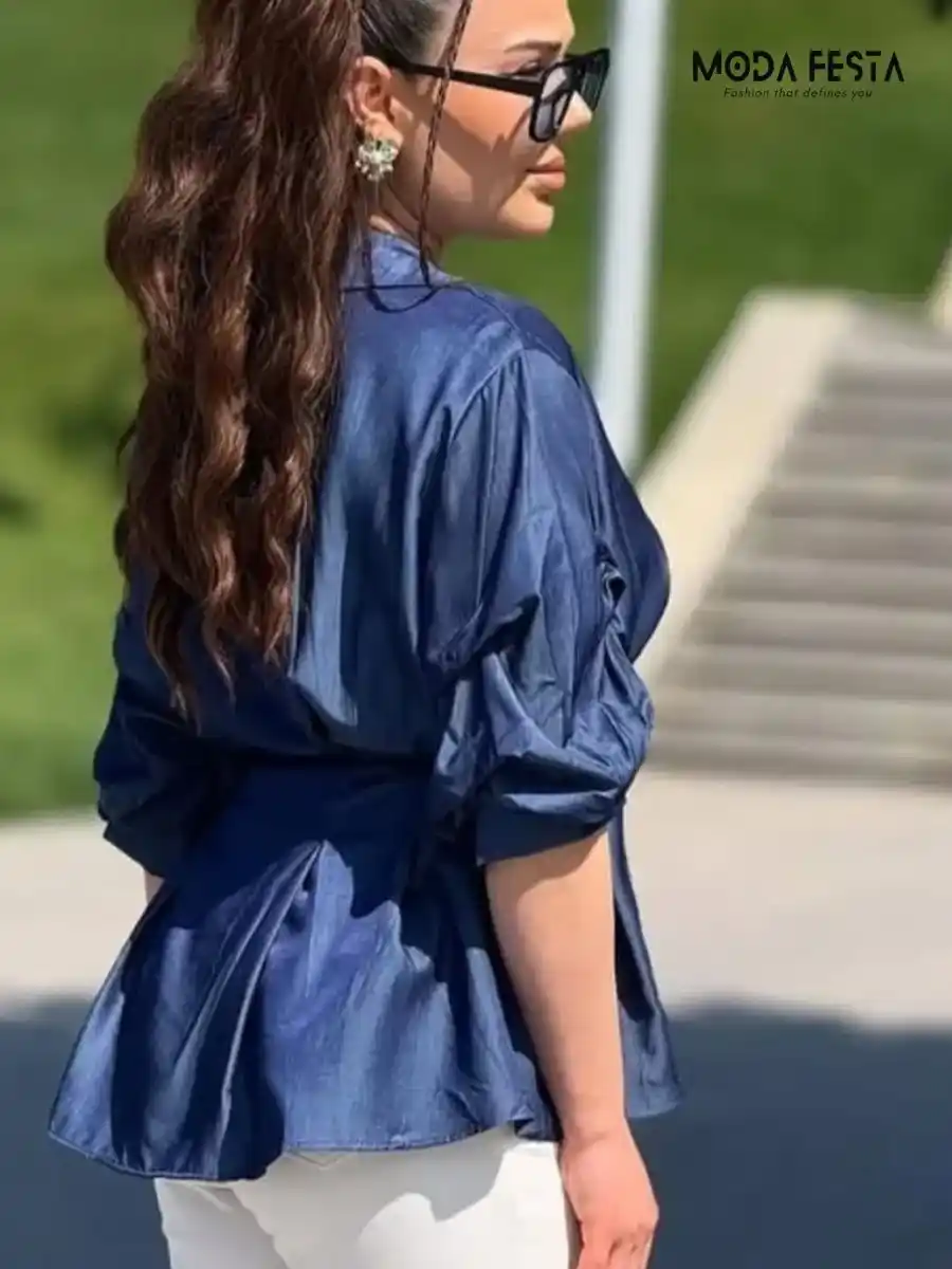 ModaFesta -blue-denim-style-shirt-Navy-blue