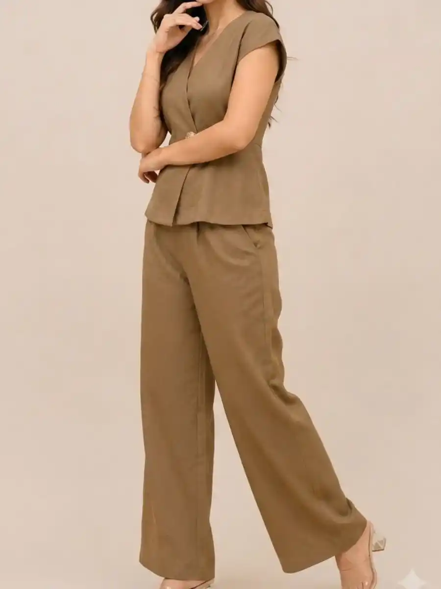 ModaFesta -modern-brown-velvet-texture-coord-set