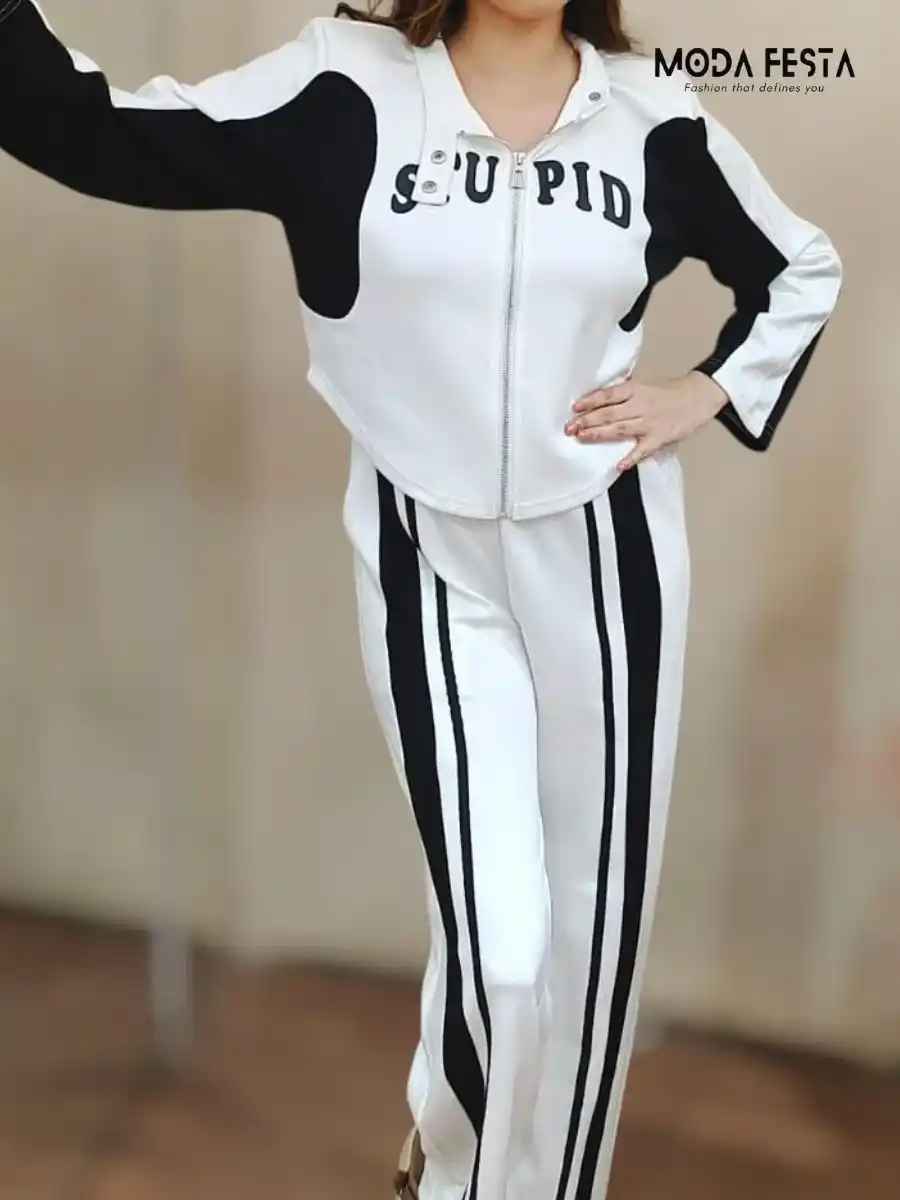 ModaFesta - round-collar-white-coord-set
