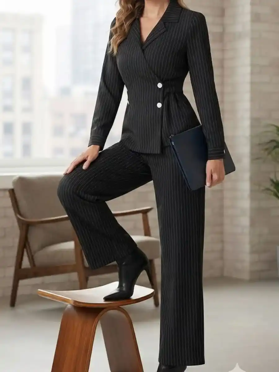 ModaFesta -womens-professional-pinstriped-double-breasted-blazer-trouser-set