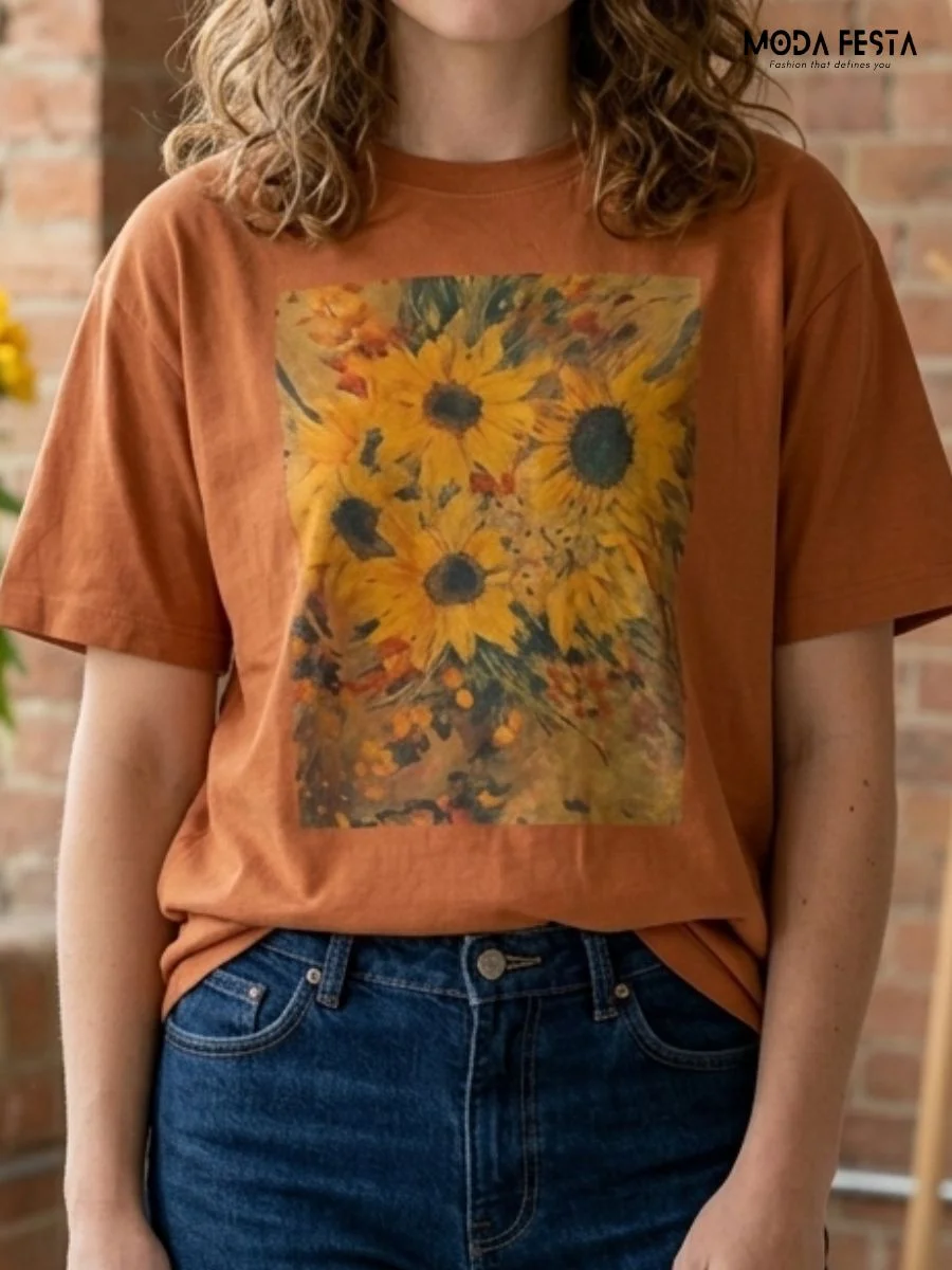 ModaFesta -van-gogh-sunflowers-graphic-t-shirt