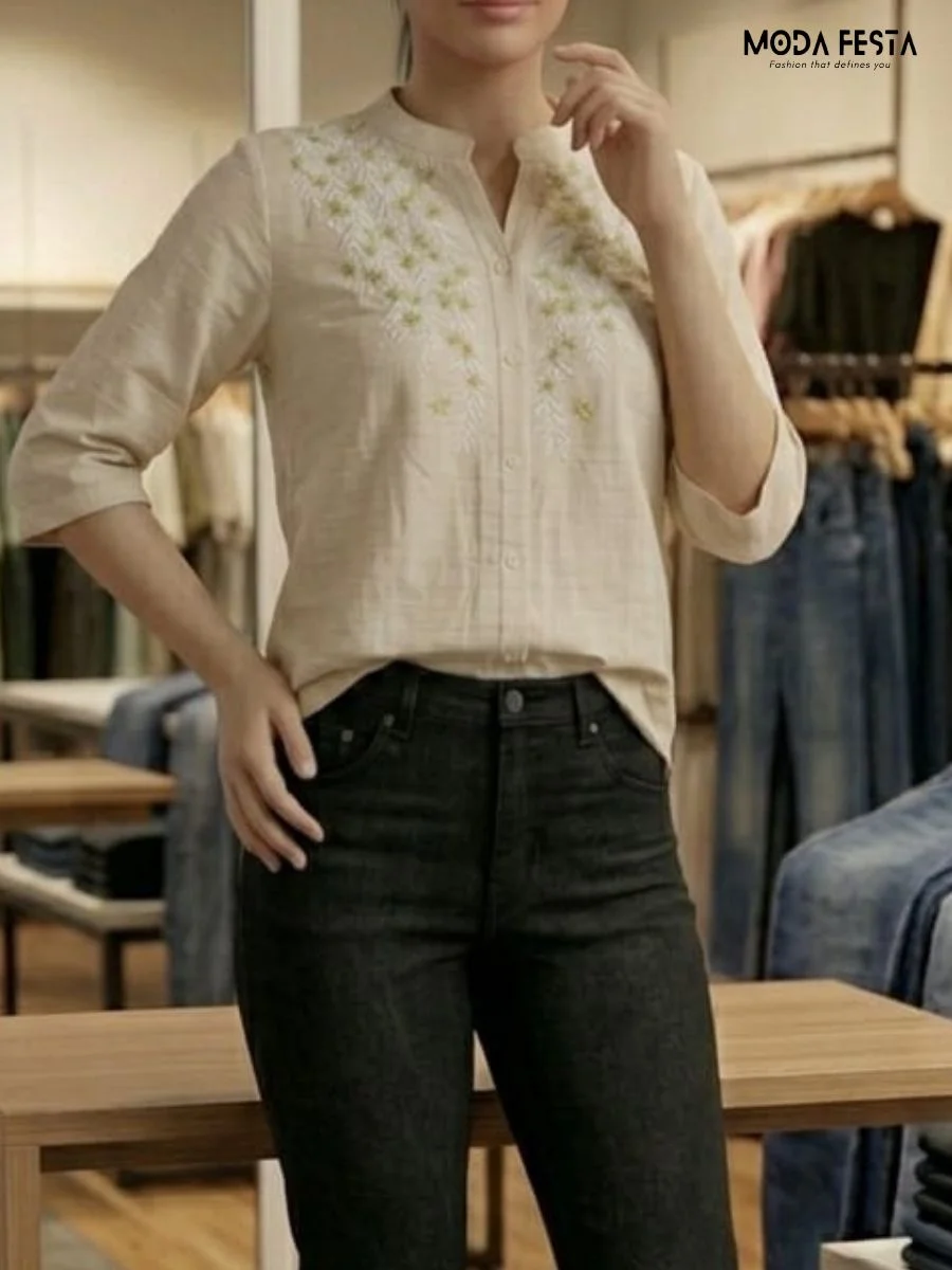 Embroidered Cotton Shirt
