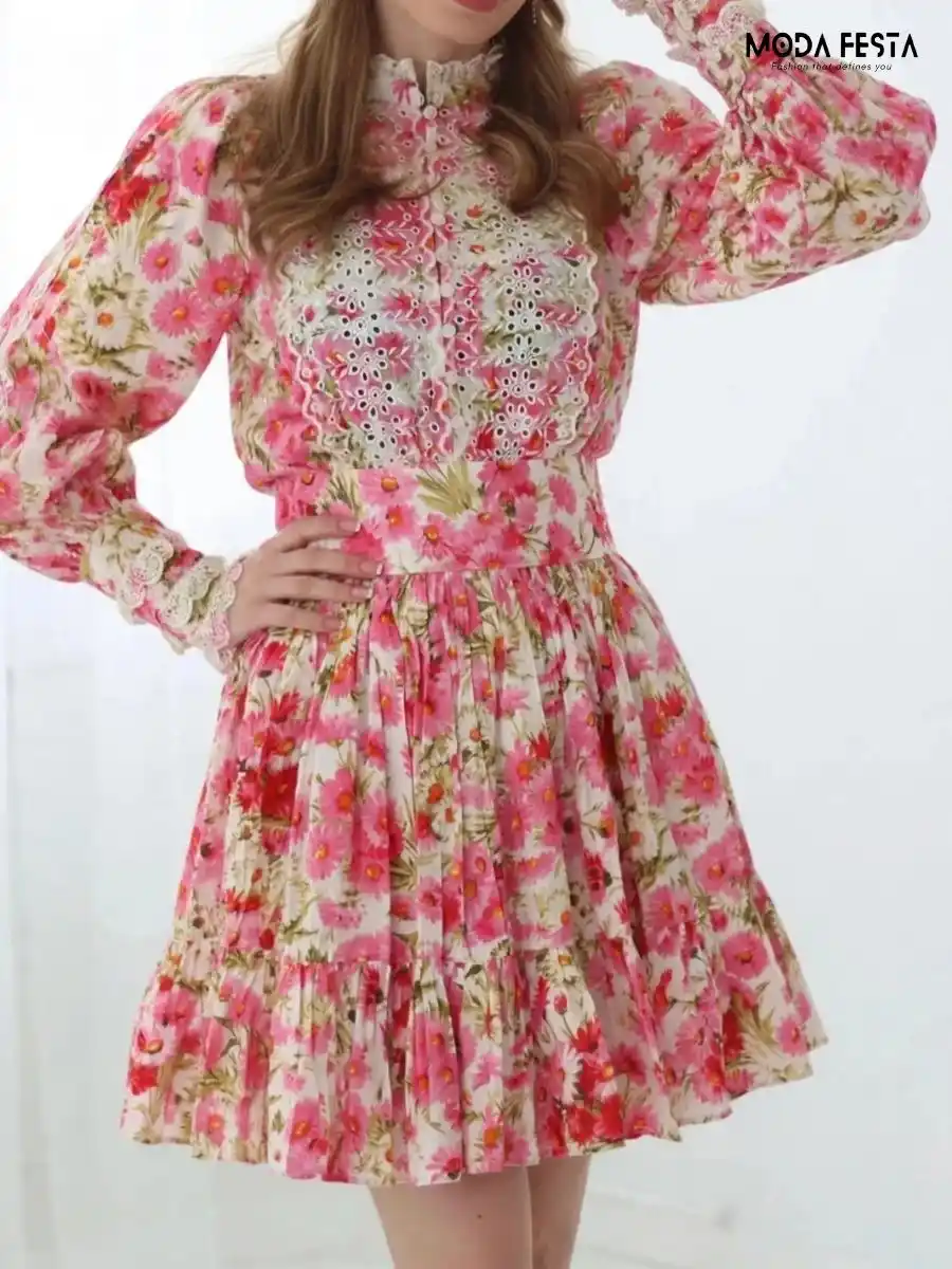 ModaFesta -colourbloack-floral-dress-pink-01