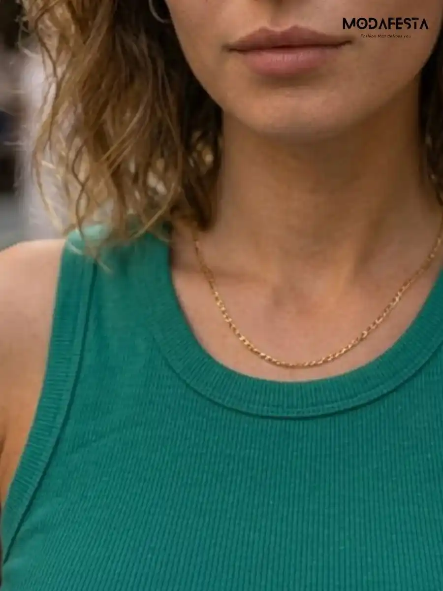 ModaFesta -elegant-dark-green-rib-tank-top