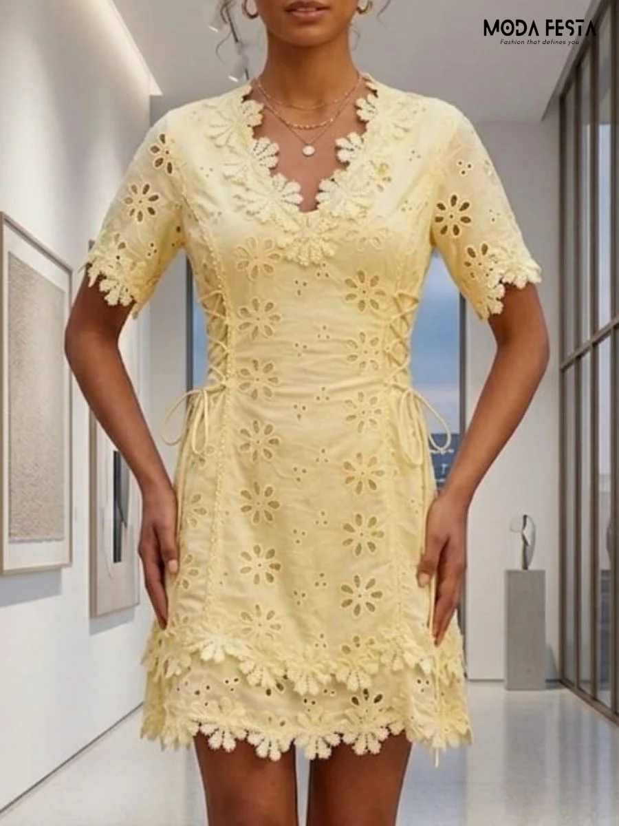 ModaFesta -yellow-broderie--anglaise-dress