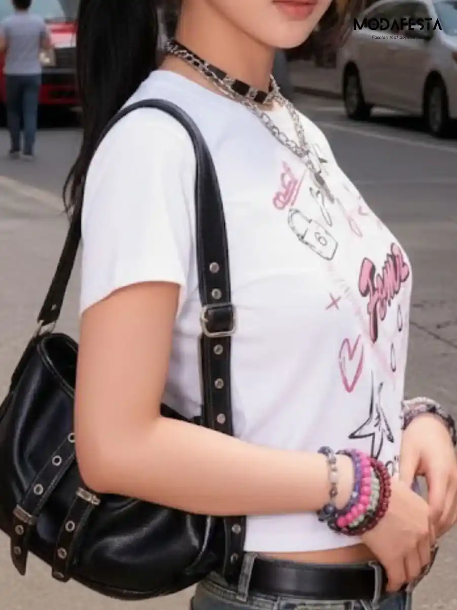 ModaFesta -elegant-crop-korean-t-shirt-white