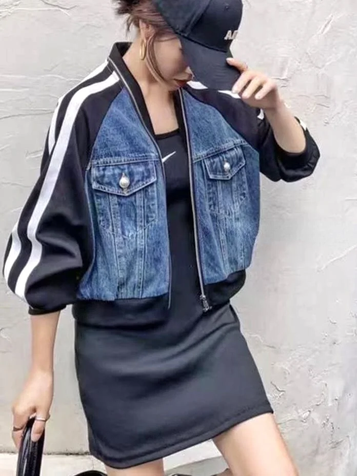 White Striped Denim Jacket