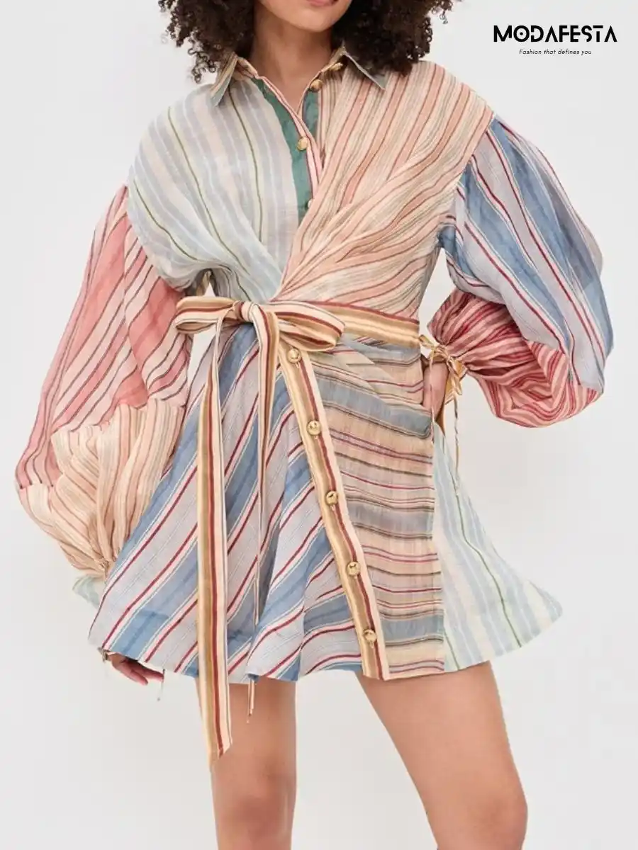 ModaFesta -elegant-zimmer-striped-dress-beige