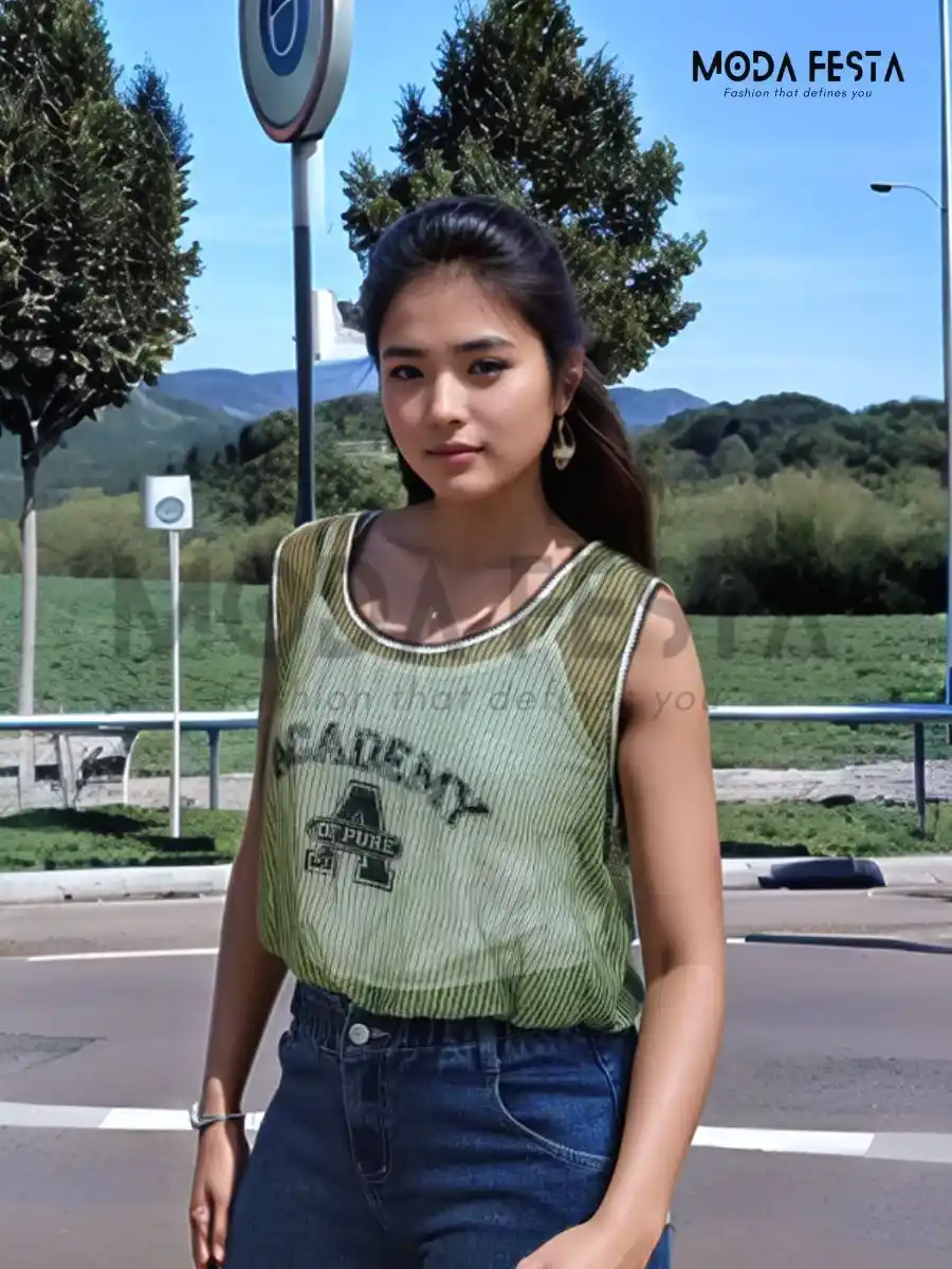 ModaFesta -casual-crop-top-with-inner-green