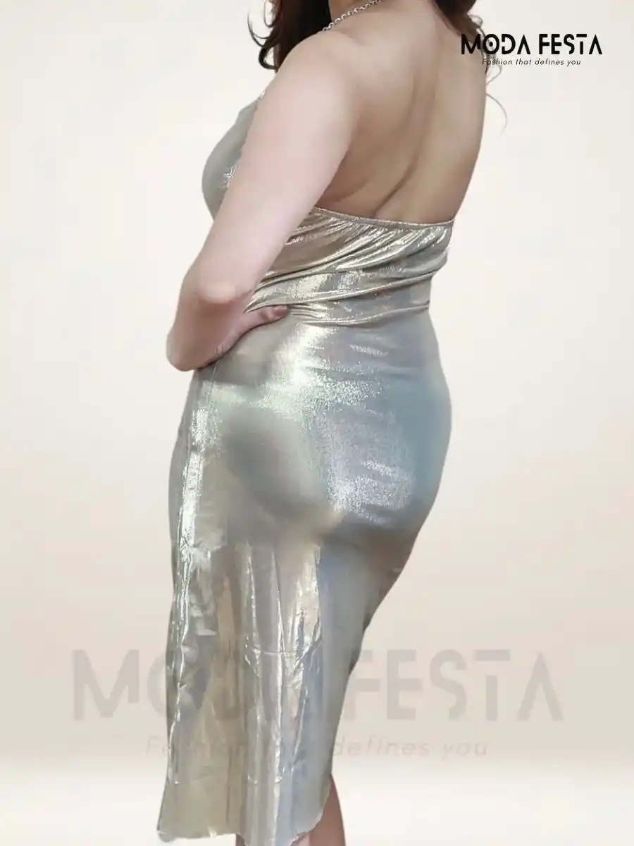 ModaFesta -golden-glimmer-dress-golden-chain-halter-neck