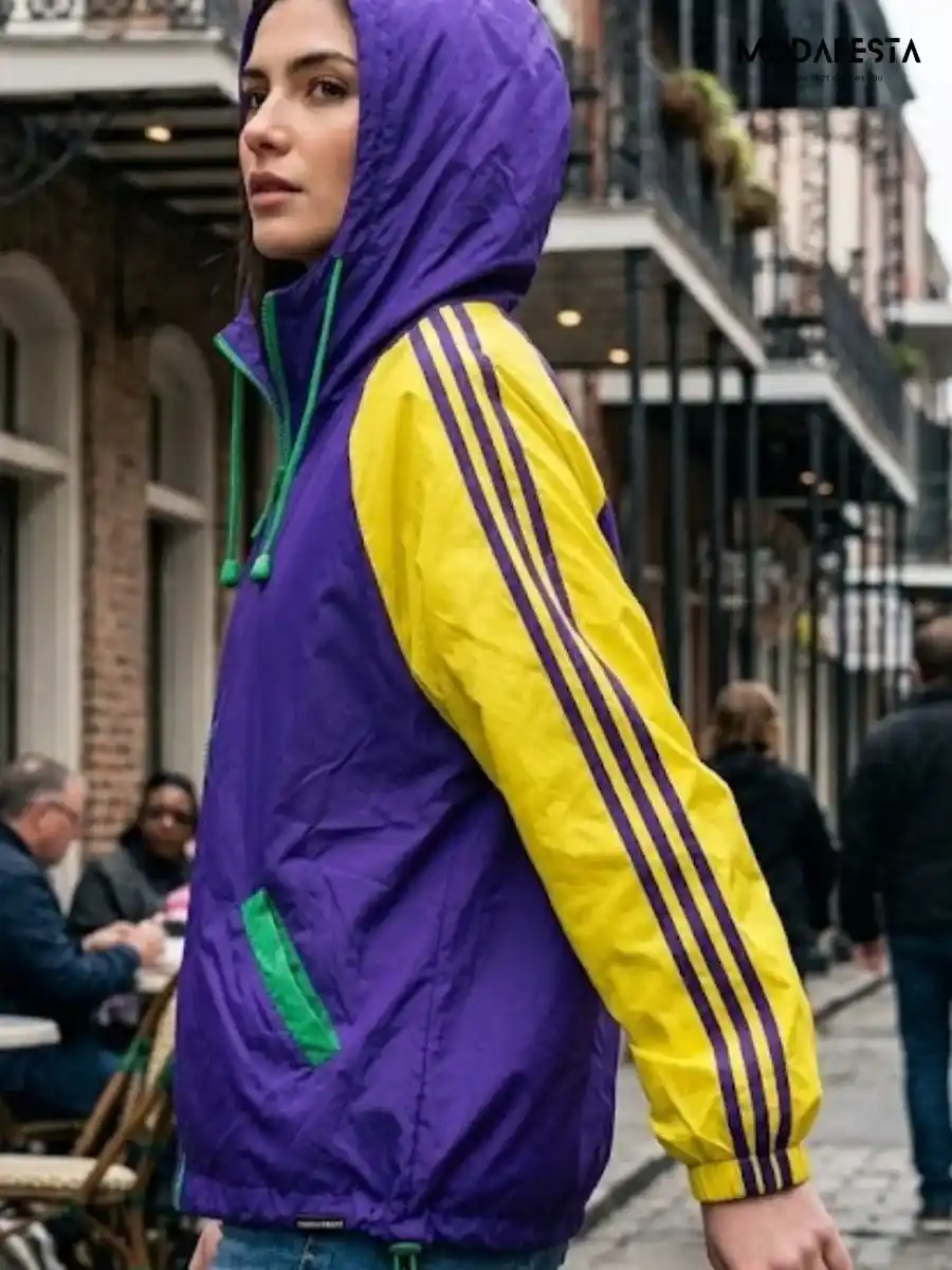 ModaFesta -elegant-rain-wear-zipper-hoodie-purple