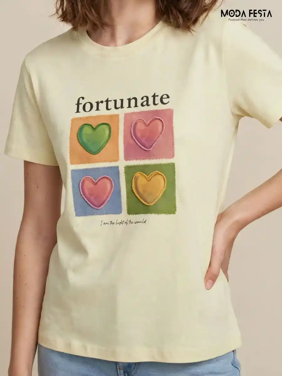 Yellow Graphic Printed Casual T-Shirt