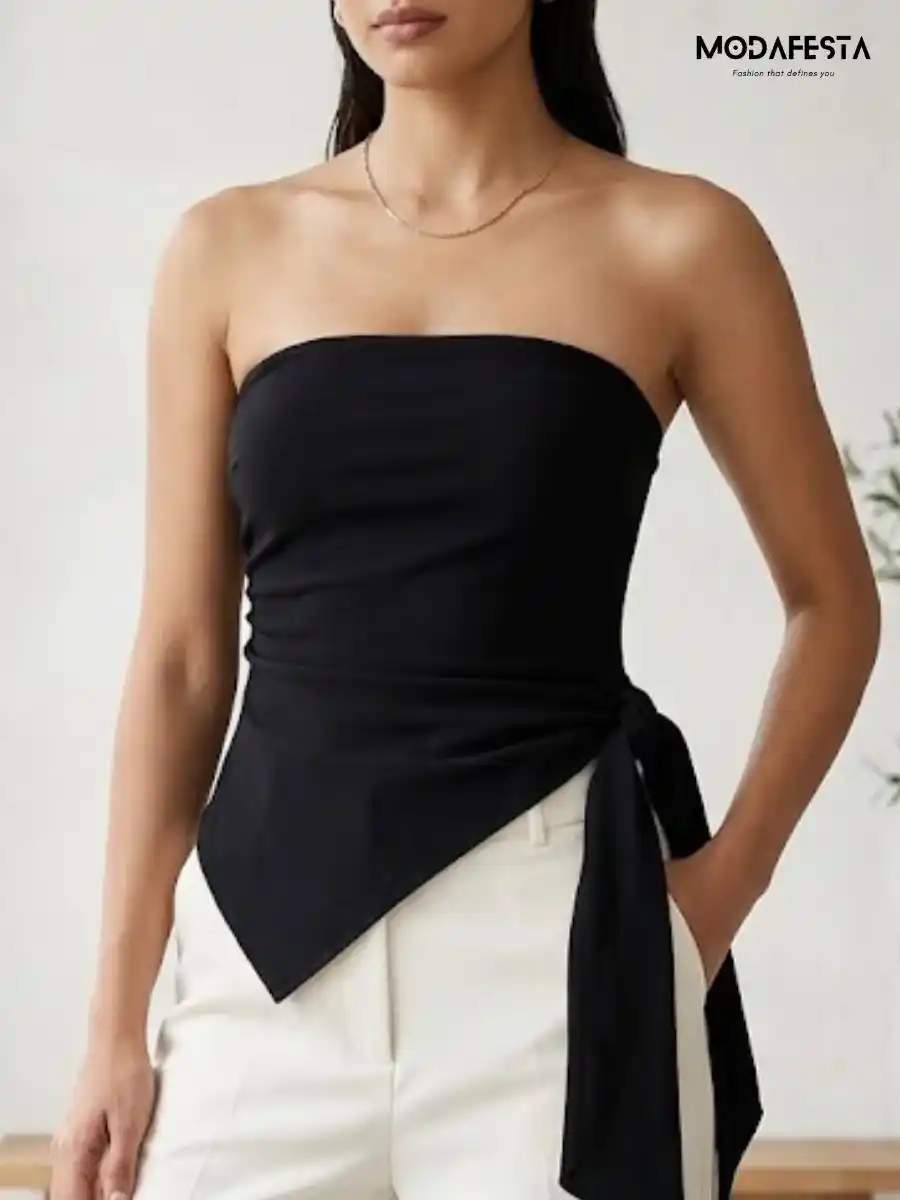 Elegant Tube Top Side Knot Style