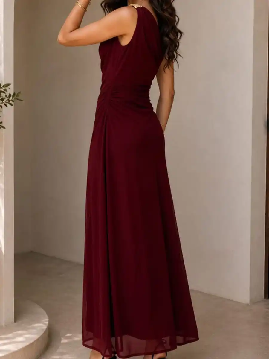 ModaFesta -aurelia-one-shoulder-draped-maxi-dress-maroon