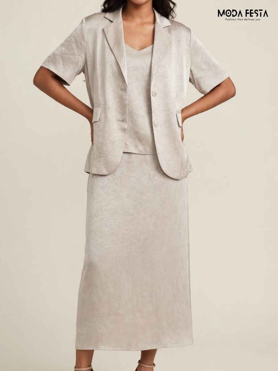 ModaFesta -textured-jacquard-blazer-camisole-skirt-three-piece-co-ord-set