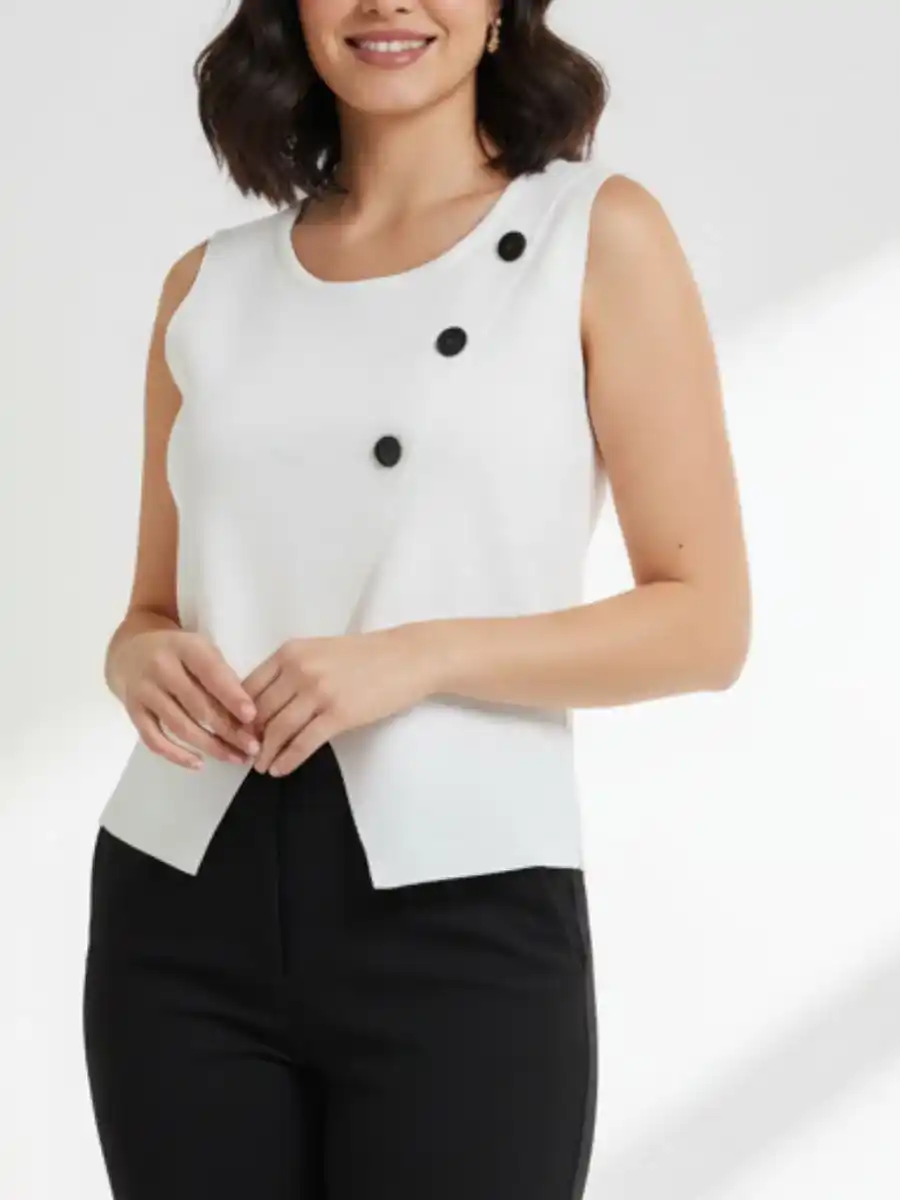 ModaFesta -elegant-waist-coat-crop-top-white