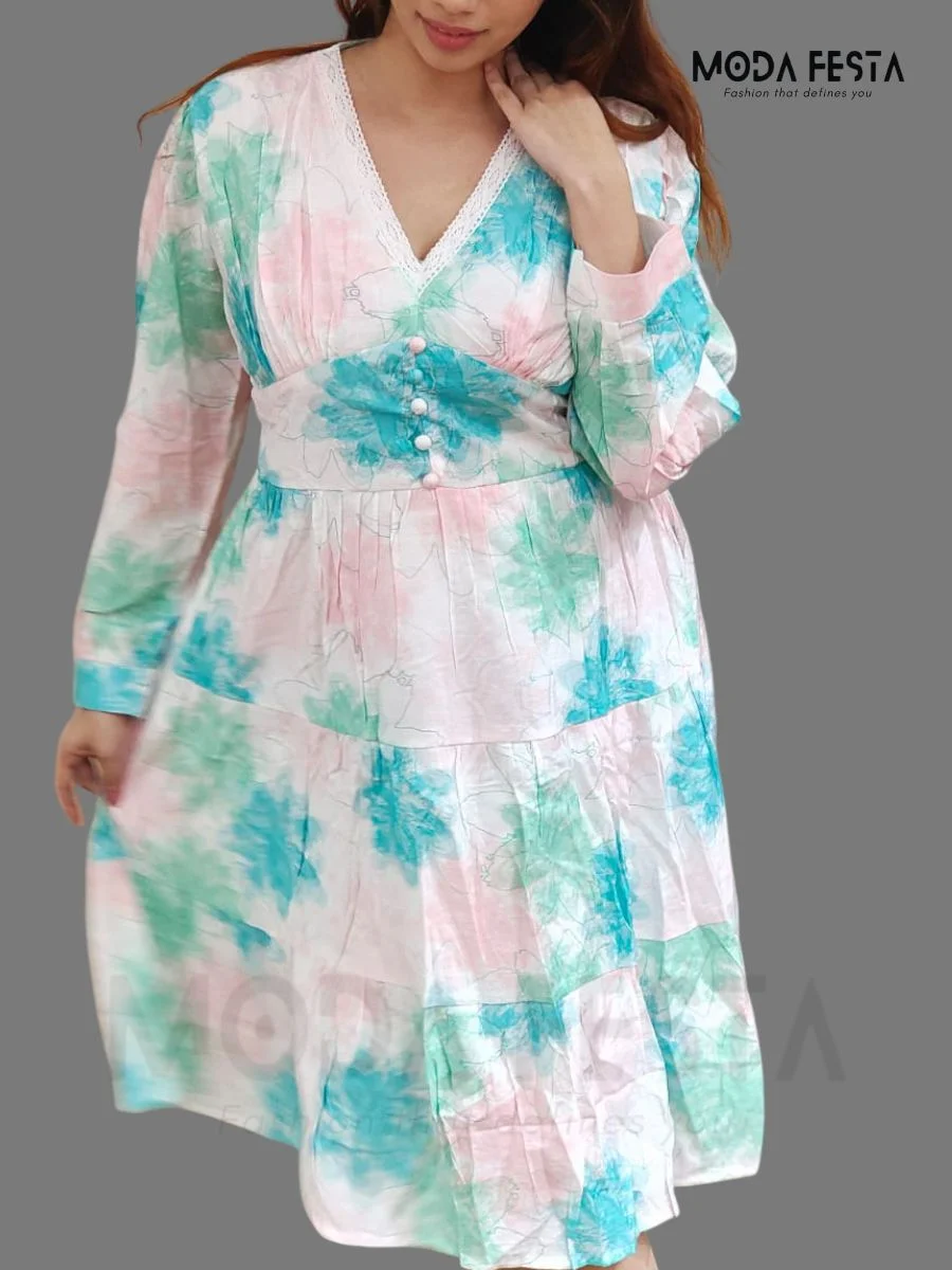ModaFesta -floral-printed-midi-dress-white