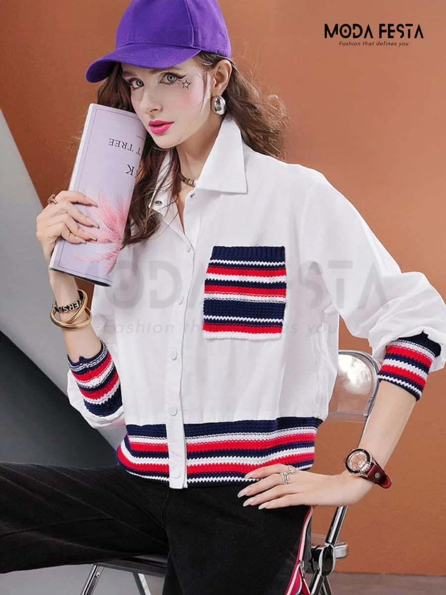 ModaFesta -street-style-knitted-shirt-white