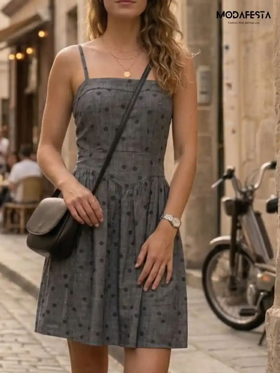 Stylish Polka Dot Short Dress