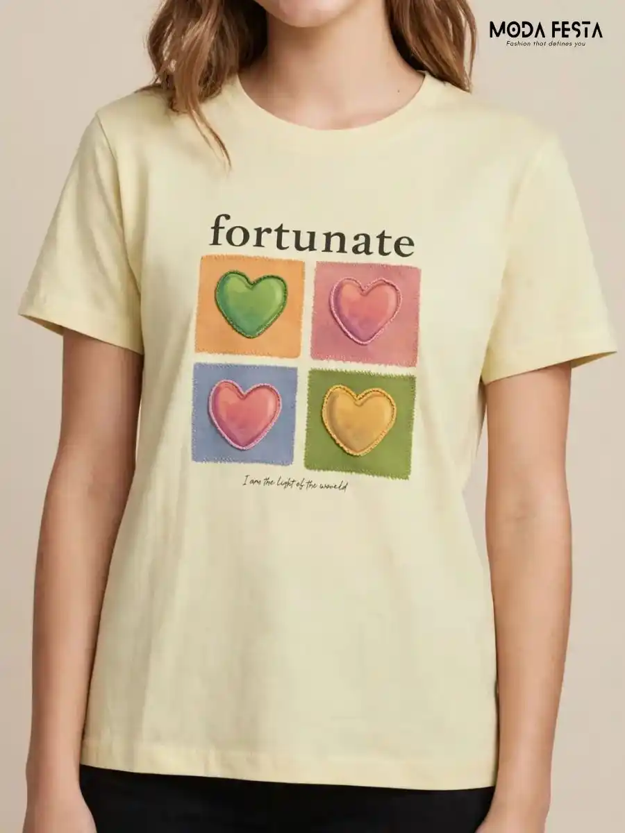 ModaFesta -yellow-graphic-printed-t-shirt