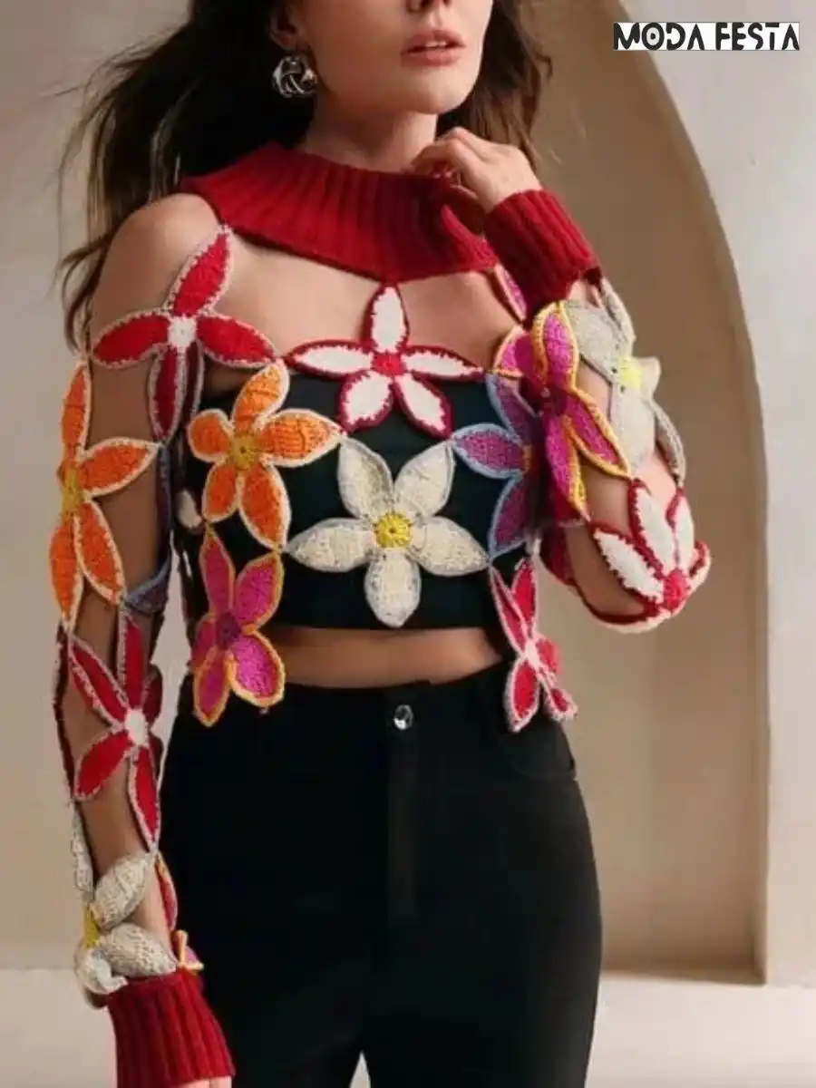 ModaFesta -red-elegant-crochet-top-with-tube