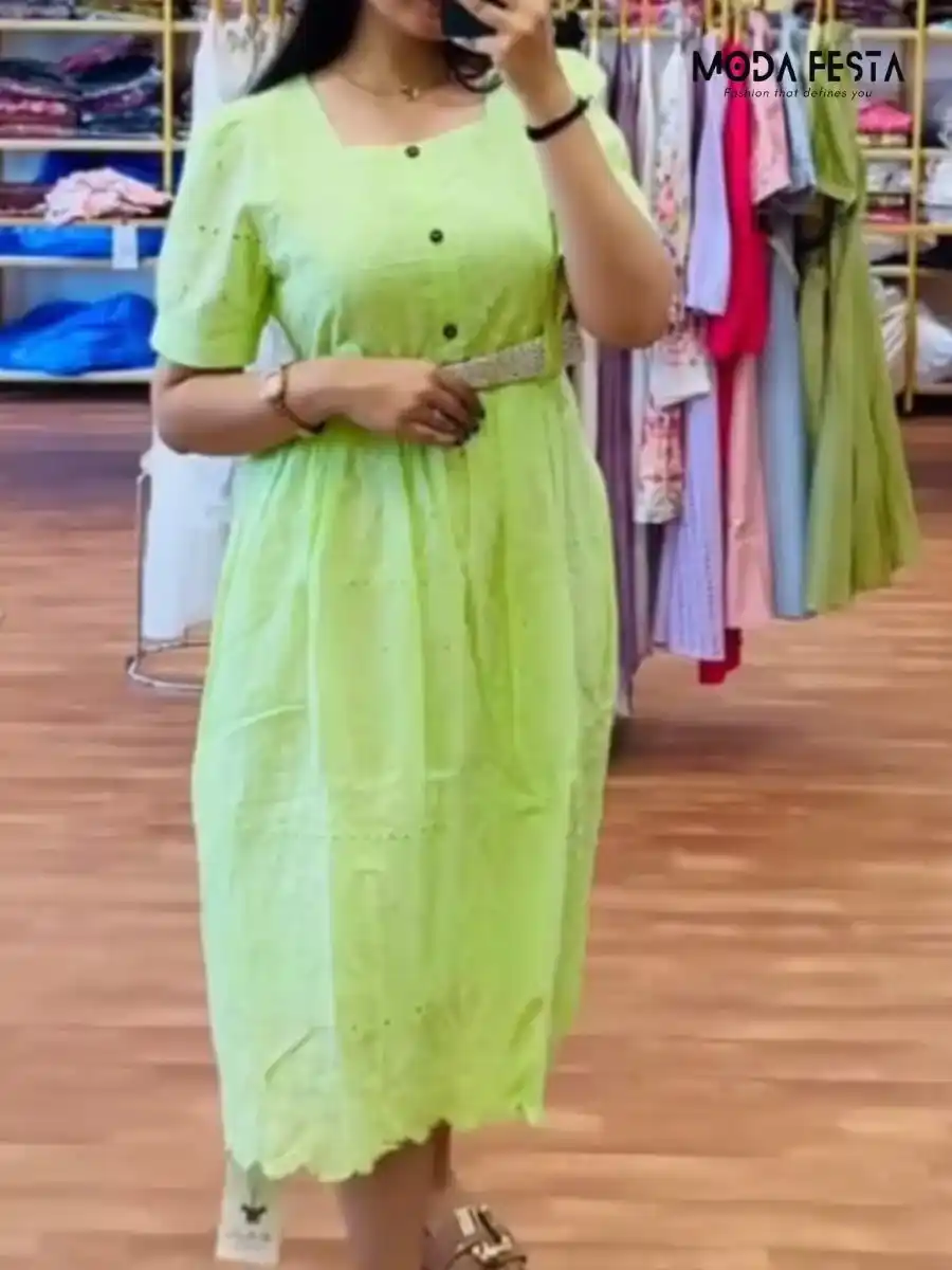 ModaFesta -elegant-a-line-chiken-dress-green