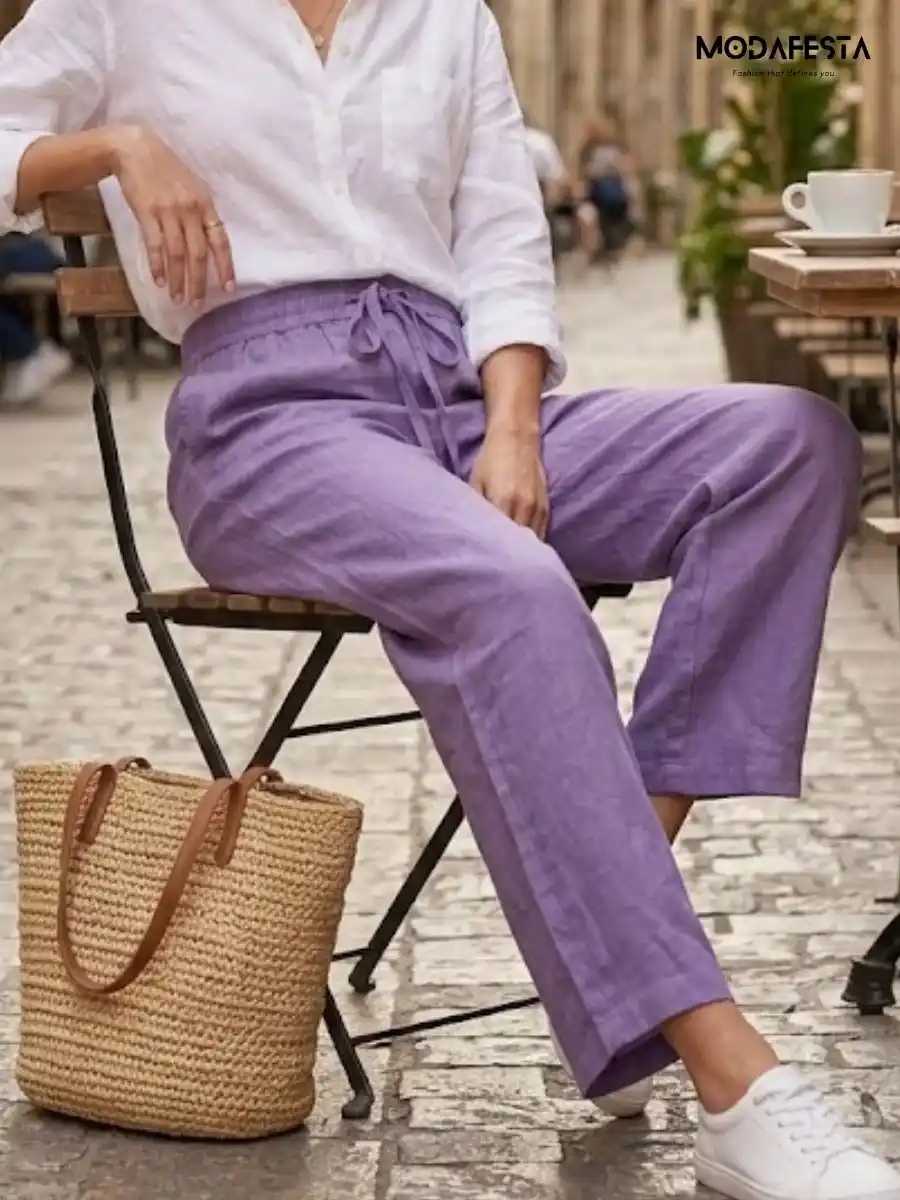 ModaFesta -elegant-linen-palazzo-pant-purple