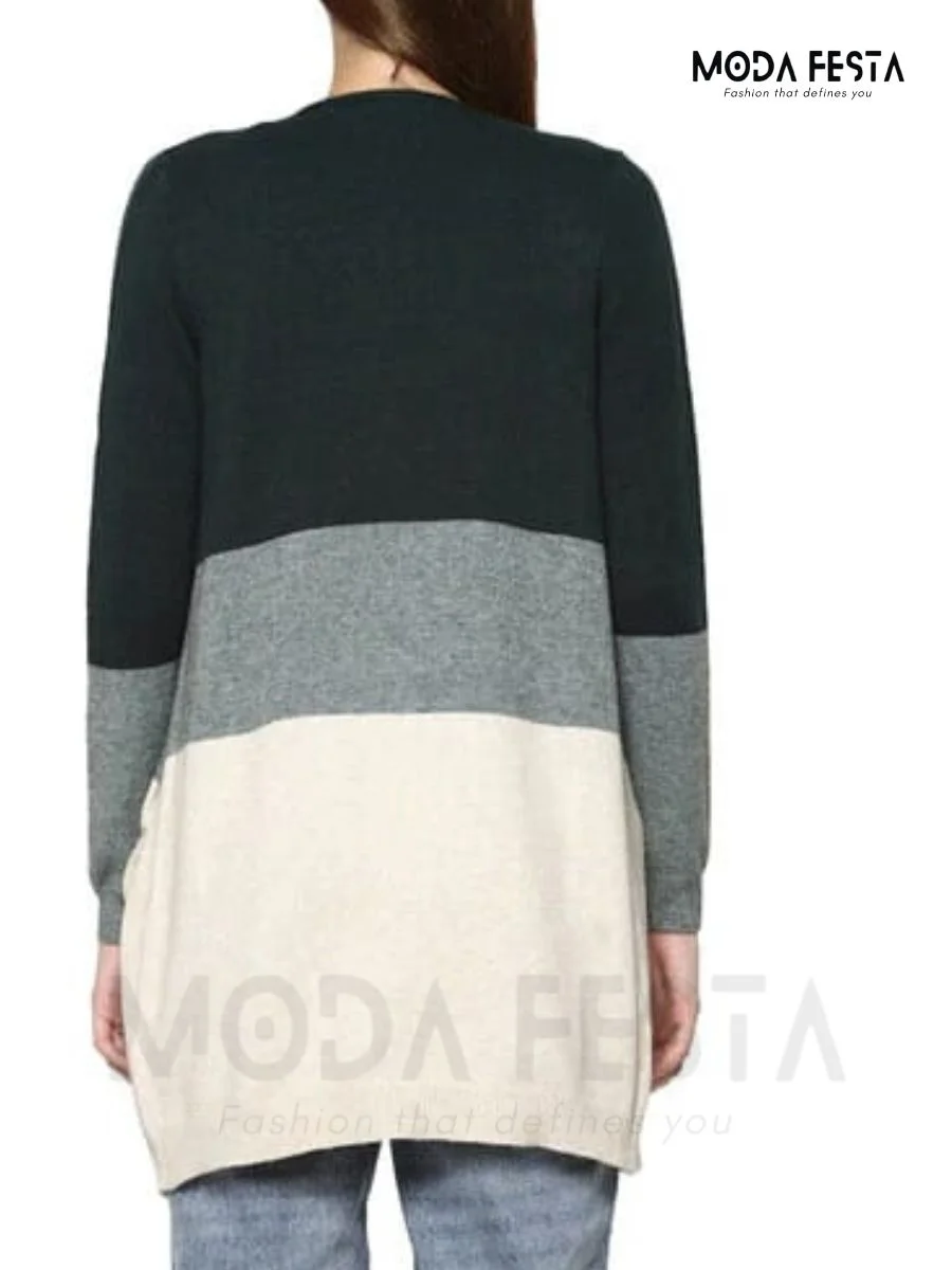 ModaFesta -long-cardigan-shrug-green