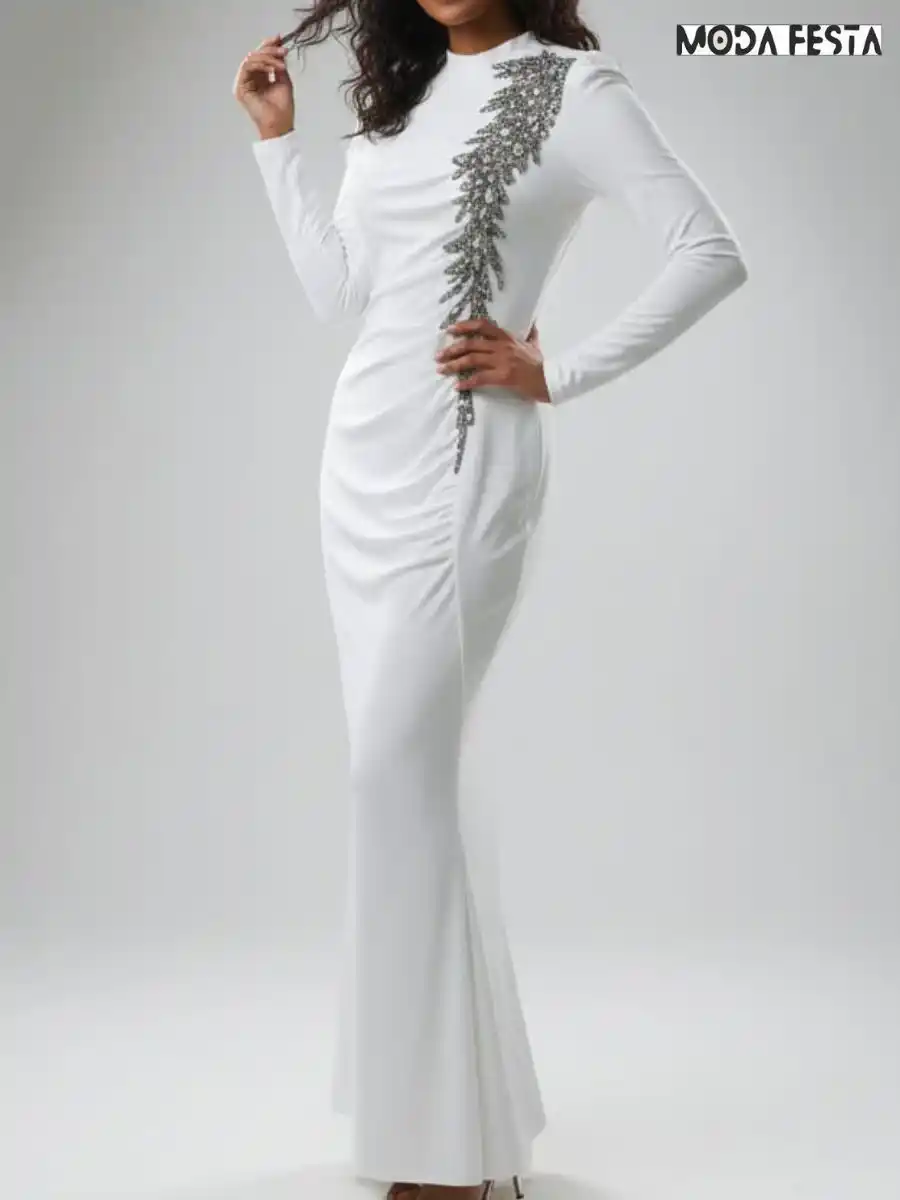 ModaFesta -stylish-sequin-embellished-dress-white