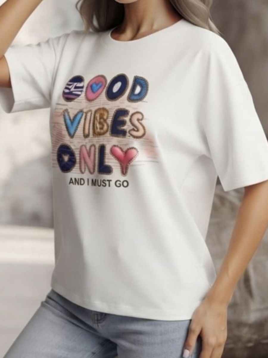 ModaFesta -white-good-vibes-only-oversized-t-shirt