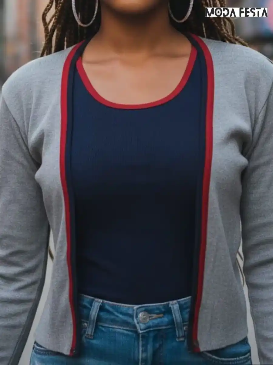 ModaFesta -elegant-ringer-tank-top-with-shrug-grey