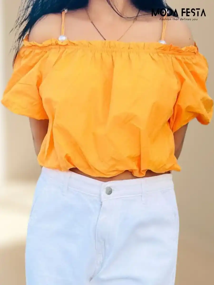 Elegant Off Shoulder Top With Sleeve