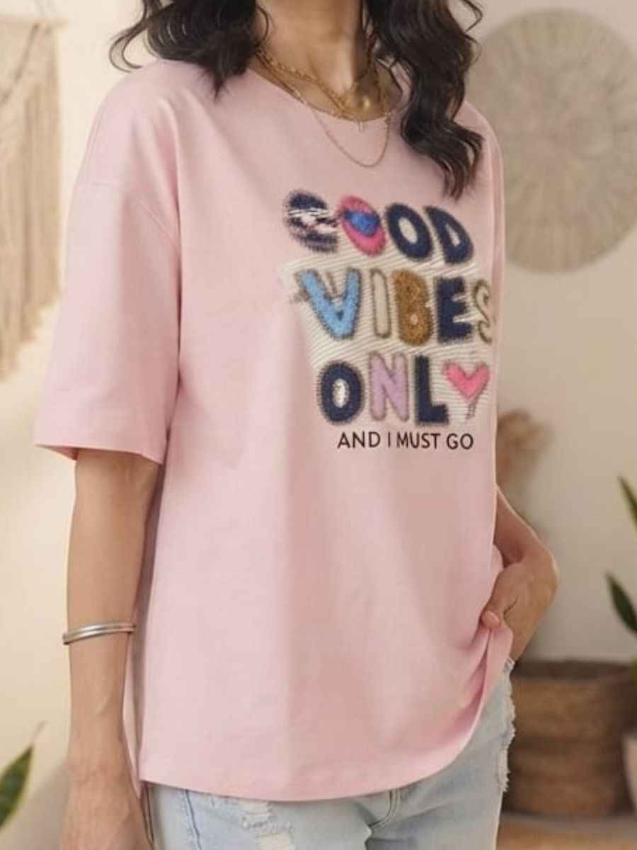ModaFesta -light-pink-good-vibes-only-oversized-t-shirt