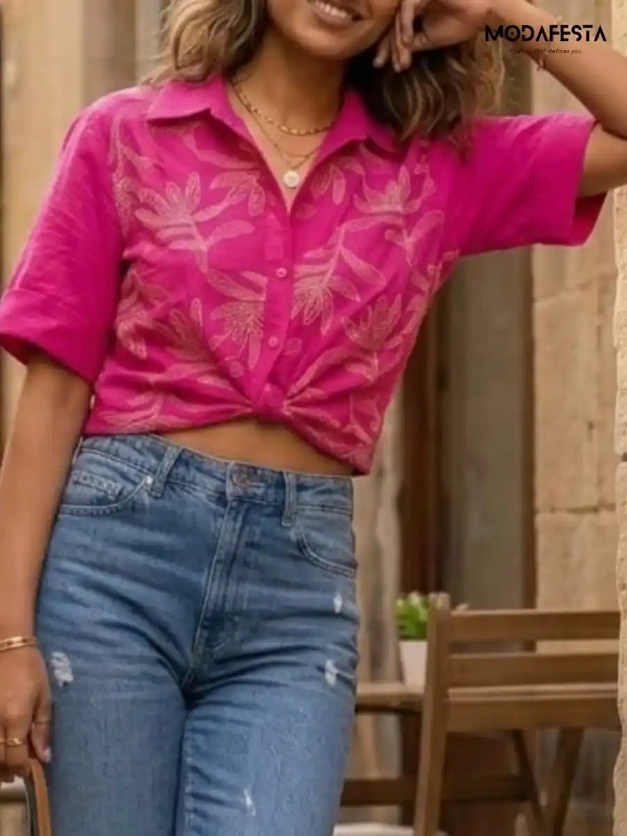ModaFesta -elegant-floral-embroidered-crop-top-pink