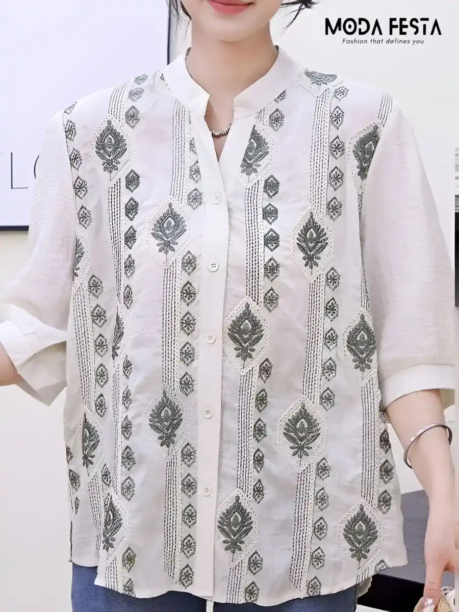 Elegant Embroidered Floral Top