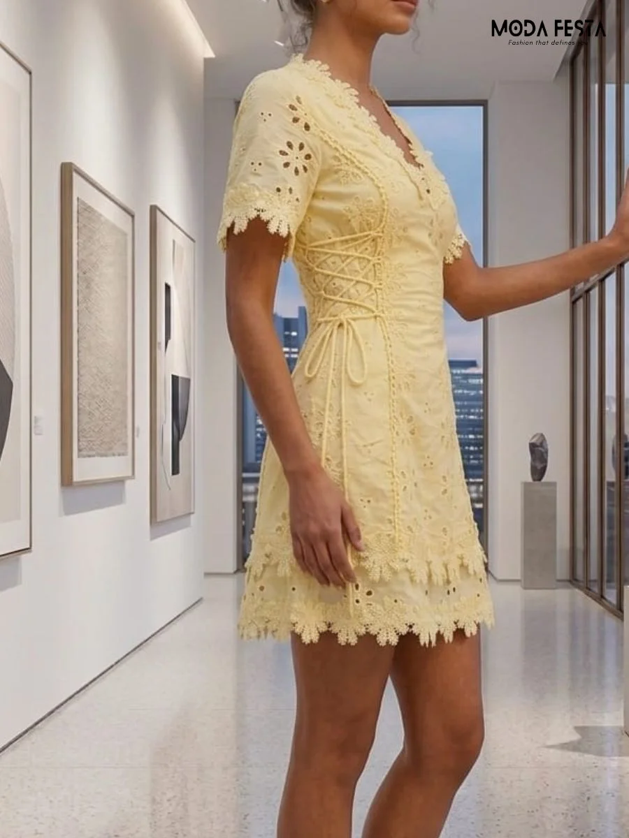 ModaFesta -yellow-broderie--anglaise-dress