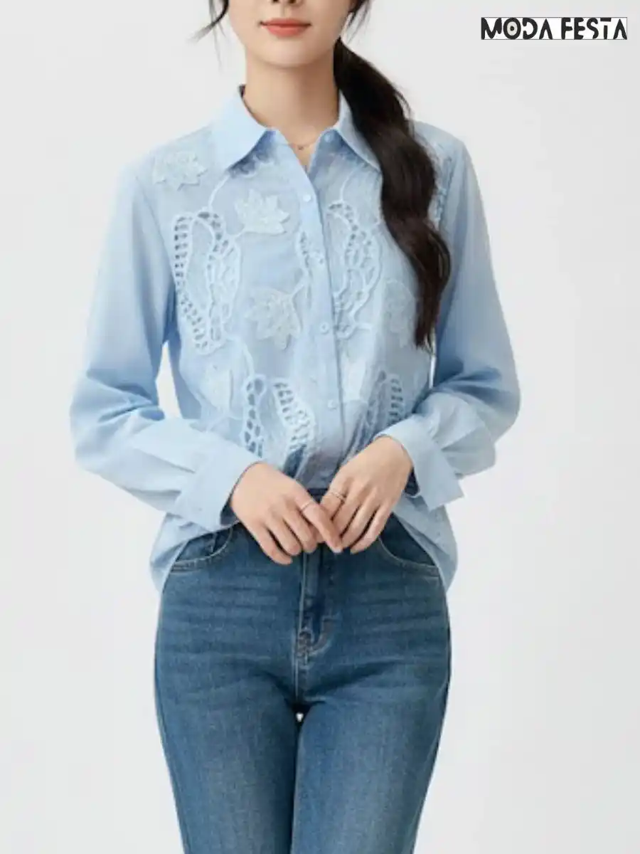 ModaFesta -elegant-cut-work-style-shirt-sky-blue