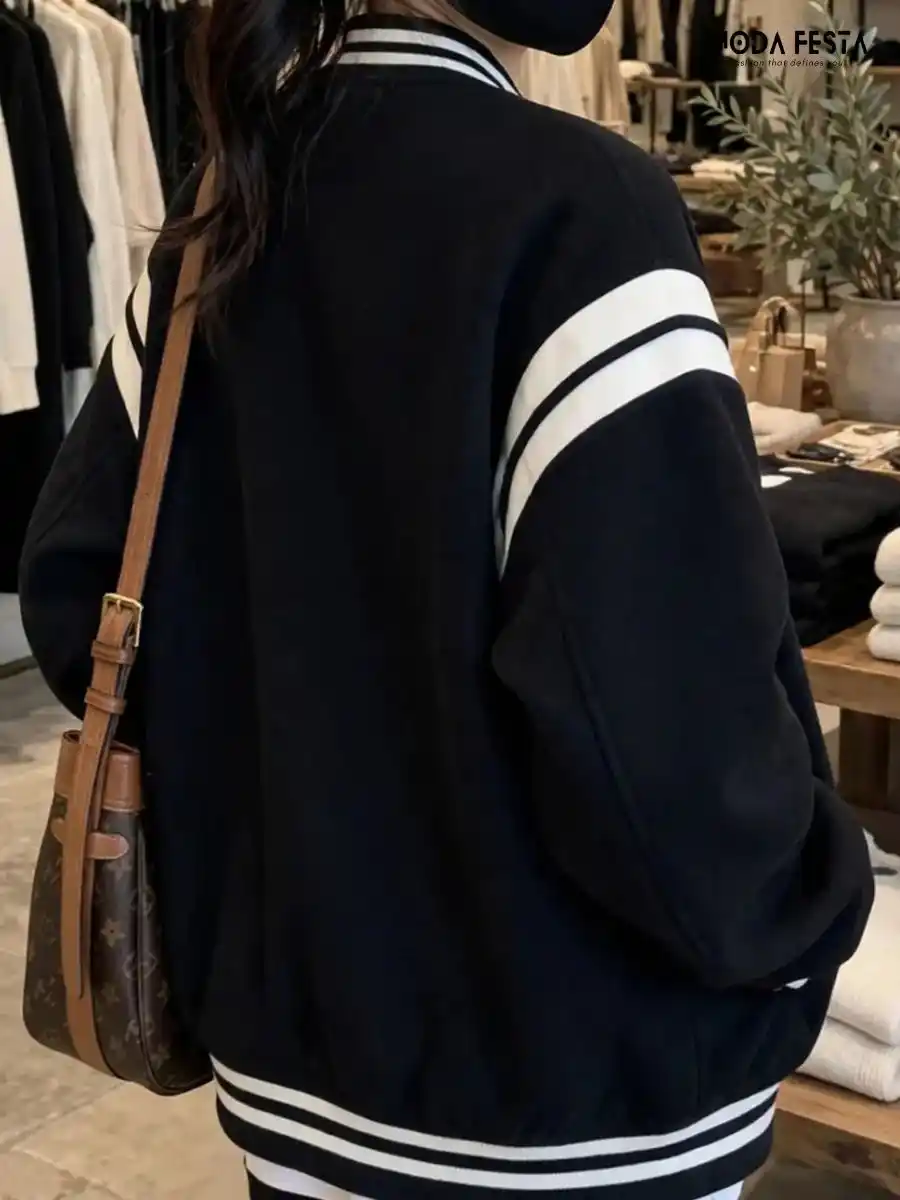 ModaFesta -stylish-varsity-jacket-black
